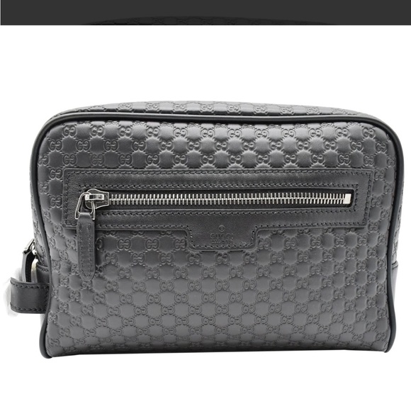 Gucci Bags Gucci Gg Microguccisima Black Leather Toiletry Case